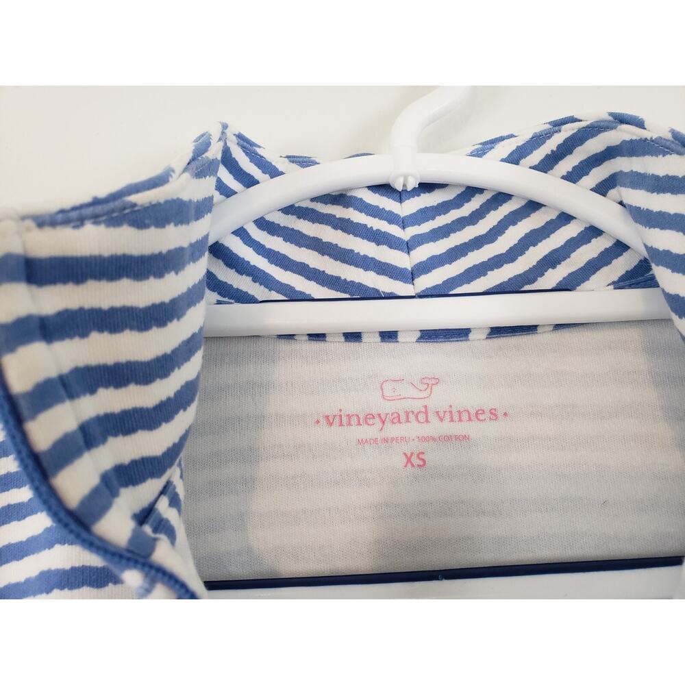 (N5) Y2K Vineyard Vines Pullover Women Sweatshirt Size XS 1/4 Zip Stripe Stretch - Picture 4 of 7